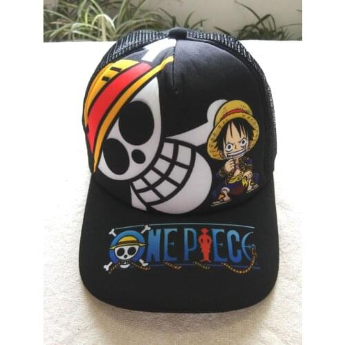 Pirate King Monkey D Luffy Anime Sun Cap Casual Adjustable Summer Mesh Hat for Men Women