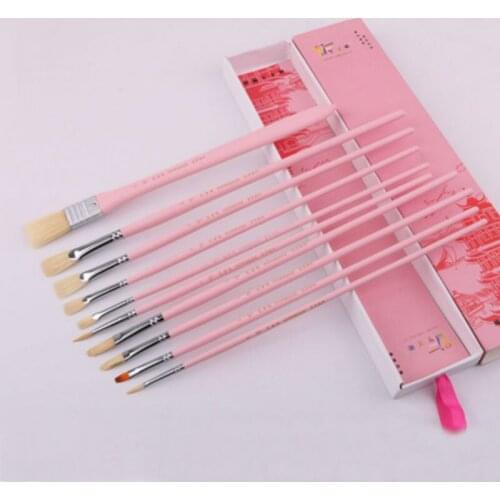 Advanced 10pcs/set 10 different sizes paint brushes for oil painting gouache brush oil brush School students art painting