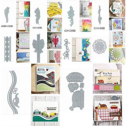 Lace Car Highway Food Bow-Knot Flower Seahorse Turkey Metal Cutting Dies Diy for Scrapbook Craft Embossing Cards Paper Die Cut