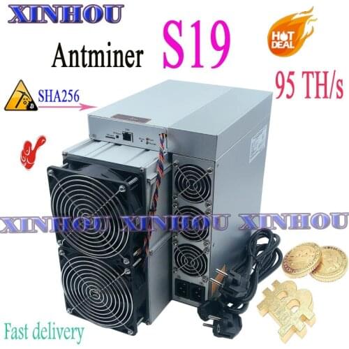 Asic miner AntMiner S19 95T sha256 bitcoin BTC BCH miner better than S17 T17 T19 Z15 K5 M30S M31S M20S M21S T3 T2T A1 A10 Ebit