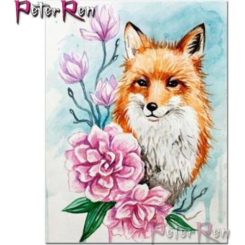Needlework Diy 5d Diamond Painting Animal Fox Embroidery Handicrafts 3d Rhinestones Mosaic Lovely Little Fox European Home Decor