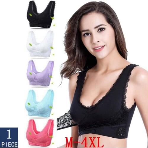 Sexy Lace Bras For Women Bra Push Up Bralette Lingerie Underwear 3XL4XL Brassiere Front Closure BH Big Size Sleep Bra Femme