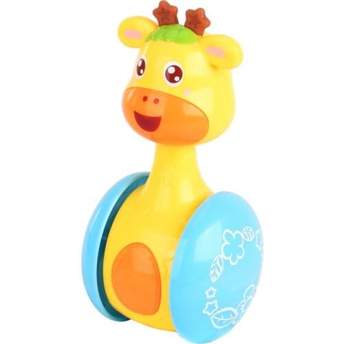 2020 New 1 Pcs Giraffe Baby Rattles Tumbler Doll Roly-poly Bell Kid Learning Rattle Toys