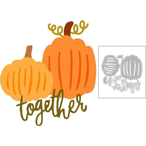 2020 New Halloween Pumpkin Embossing and English Words Together Metal Cutting Dies For Making Greeting Card Paper Scrapbooking