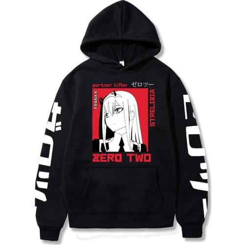 2021 New Kawaii Anime Darling In The Franxx Men Women Unisex Hoodies Sweatshirts Zero Two Hoodie Autumn Winter Harajuku Hoodie