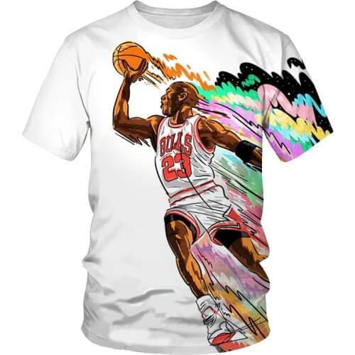 2021 summer fashion new basketball player 3DT shirt print pattern mens most popular street alley casual wear