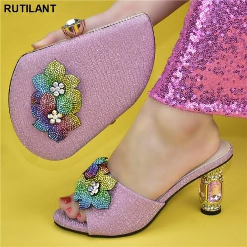 New Arrival Shoes and Bag for Party Wedding Ladies Shoes and Sandals Size 43 Women Shoes Women Italian Shoes with Matching Bags