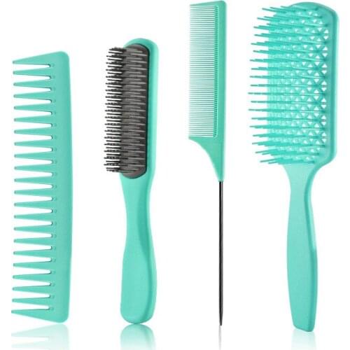 Detangling Hair Hrush Hair Comb Set Detangler Hairbrush for Curly Hair Barber Accessories Hair Care Styling Tools