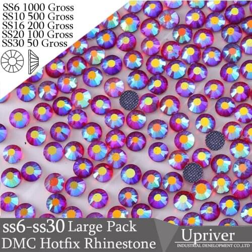 Upriver Wholesale Large Pack Bulk Packing Glass SS16 SS20 SS30 Siam AB Hotfix Rhinestones