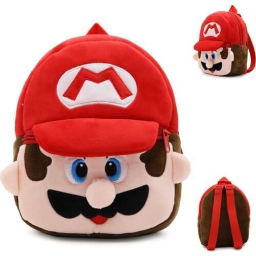 6Pcs/Lot Marios Plush Backpack For Cute Kawaii Baby Kids Bag Gift