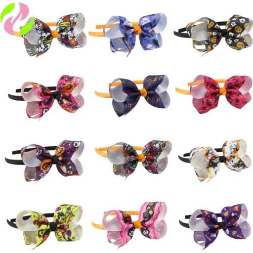 1pcs NEW Fashion Baby Girls Halloween Headband Bow Hair Head Hairband Phtography Props