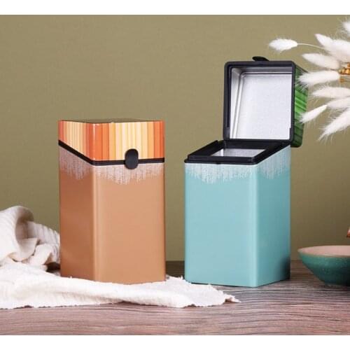 Empty Metal Can Packaging Sealed Square Clamshell Tin Box 250g Green Tea and Black Tea Storage Container