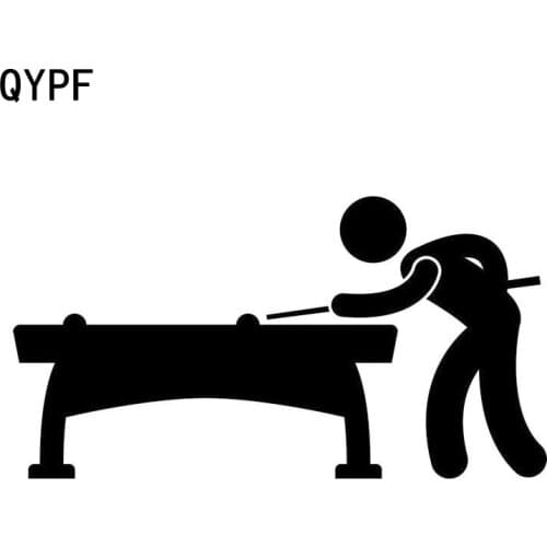 QYPF 14cm*7.5cm Personality Billiards Sports Fashion Car Sticker Decal Vinyl Black Silver S2-0242