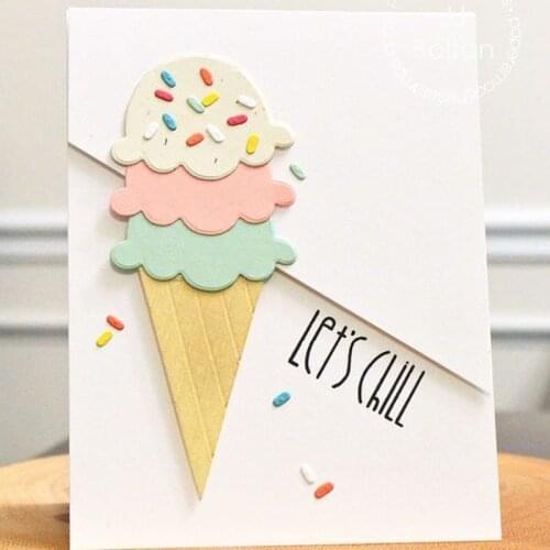 Sweet Ice Cream Metal Cutting Dies for DIY Scrapbook Album Paper Craft Embossing Stamps Stencil Dies 9.8*3.9cm