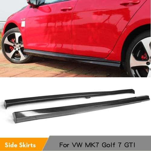 Carbon Fiber / FRP Car Side Skirts Extension Lips for Volkswagen VW Golf 7 VII MK7 GTI Only 2014 - 2017 Side Bumper Apron