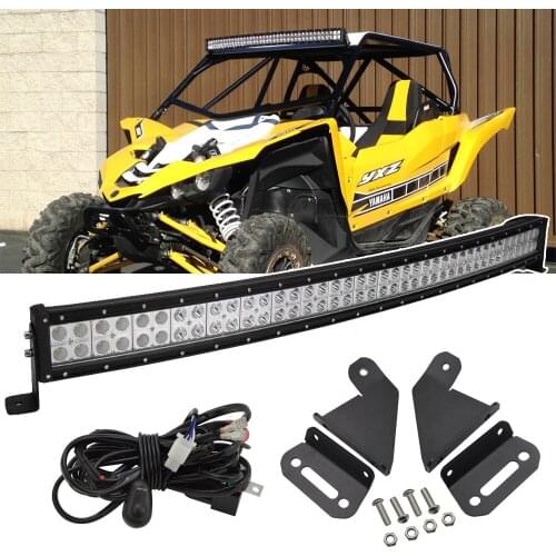 Upper Roof High Power 40 inches 240W Curved LED Light Bar Mount Brackets Kit and Wiring Harness For 2016-2018 Yamaha YXZ 1000R