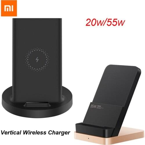 Xiaomi Vertical Wireless Charger 20W/55W Max Flash Charging Qi Compatible Multiple Safe Stand Horizontal for Mi 9 (20W) MIX 2S