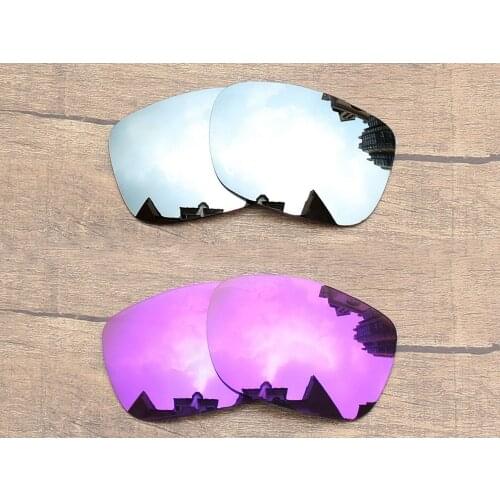 Vonxyz 2 Pairs Chrome Mirror & Violet Mirror Polarized Replacement Lenses for-Oakley TwoFace Frame