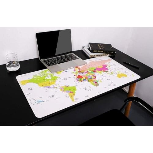 YSAGi Ultra Thin Waterproof PU Leather Mouse Pad, Ideal for Desk Cover, Computer Keyboard, PC and Laptop World Map