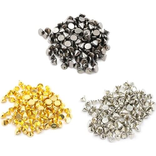 100 Pcs/lot DIY Bead Crafts Riveting Garment Studs Nail Punk Rock For Bags Dress Clothes Wedding Sew on Spike Rivet