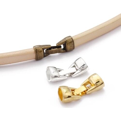 3 Sets Tibetan Silver/Bronze/Gold Licorice End Snap Clasps For 10x6mm Licorice Leather Cord Bracelet Jewelry Findings