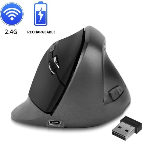 Jelly Comb Rechargeable Wireless Vertical Mouse for Laptop Notebook Desktop Ergonomic Design 6 Keys Gril Pink Wirelless Mouse