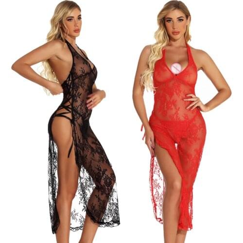 128CM Red Lace Up Lingerie Night Gown Plus Size S M L XL 2XL 3XL 4XL 6 8 10 12 14 16 18 20