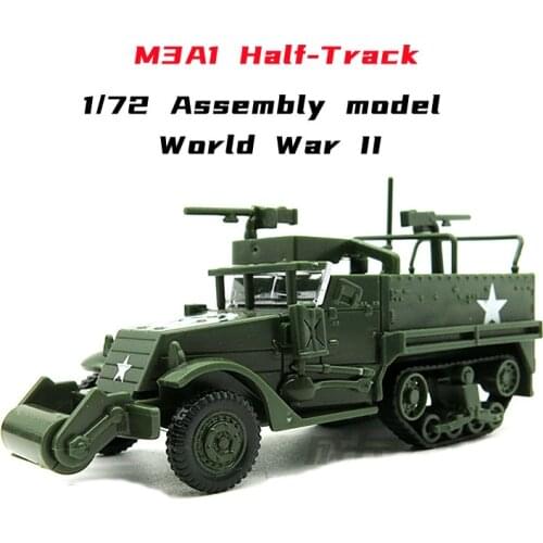 1/72 M3A1 Half-track Assembly Model Toy ww2 Military Vehicle Models Plastic Material Toys Childs Gift