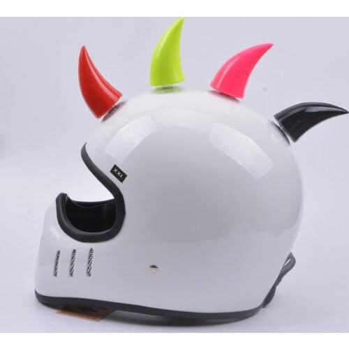 1Pc Motorcycle Helmet Cool Devil Ox Horn Decor Suction Cup Headwear Accessory