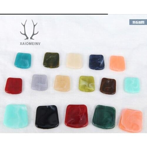 10pcs New fashion women Morandi Color French Earrings Resinper forated Statement Earrings for girl Material wholesale Jewelry
