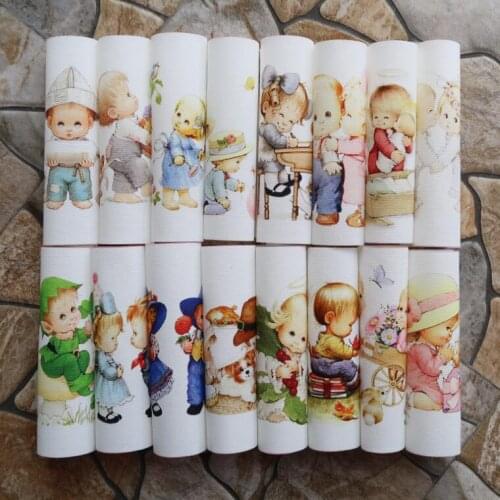 Angel Patchwork Child Digital Print Painting Fabric Cotton Hand Dyed Sewing DIY Patchwork Hand Embroidery Quilting Bags Tecido