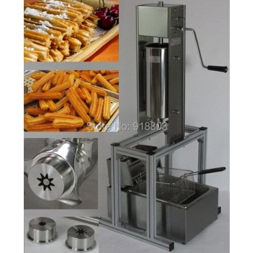 2 in 1 5L Manual Spainish Churros Machine Maker with Support + 6L 110v 220v Electric Deep Fryer
