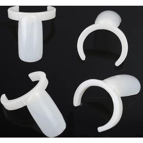 50Pcs Finger Nail Art French Polish UV Gel Display Nail Art Ring Style False Nail Tips Sticker Manicure Decoration