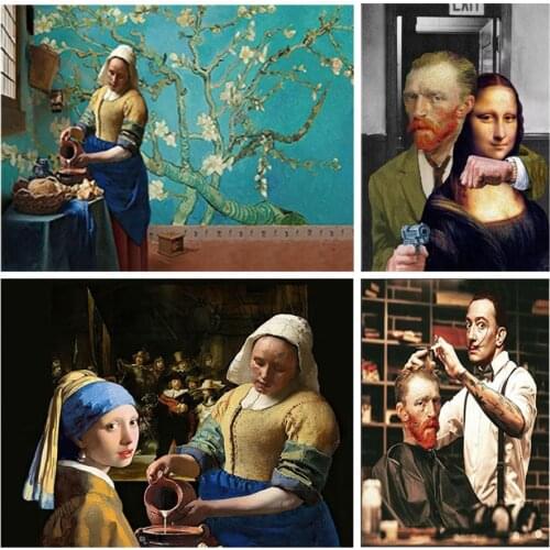 5D Diamond Painting The Milkmaid Full Square Diamond Embroidery Cross stitch Rhinestones Mosaic Picture Johannes Vermeer Series