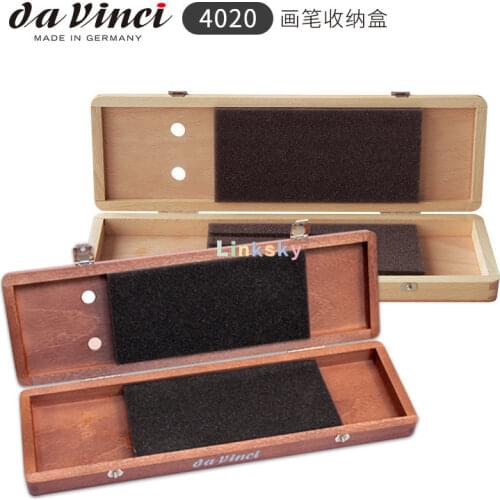 Da vinci Brush Accessories Brush Box Natural Varnished Storage Series 4020, Handmade Painting Brush Storage Box,Art supplies