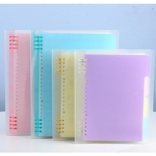 A5 B5 Colorful Macaroon Loose Leaf Soft Side Notebook Journal Planner Transparent Grid Line Notebooks School Office Stationery