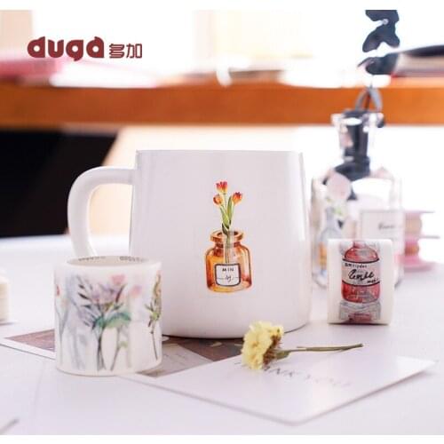 Vivid flowers vase Masking Washi Tape DIY Decorative Adhesive Tape For Diary Scrapbooking Decoration Office School Supplies