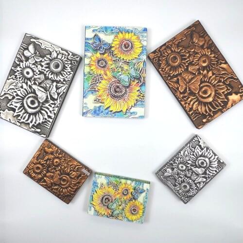 ZYWJUGE Retro Flower PU Leather Diary Notebook Journal Handcraft Embossed Book Bible Travel Journal Planner School Office A5 A6