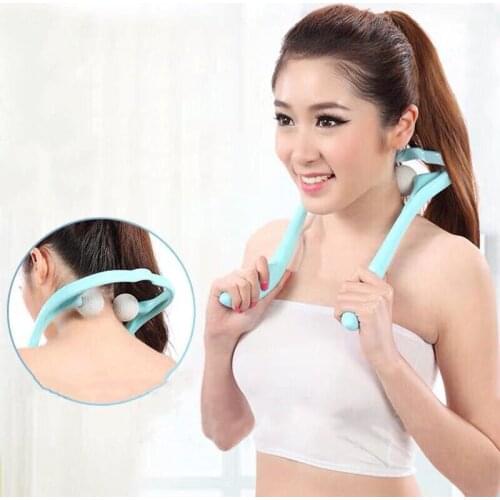 Dual Trigger Point Self-Massager Pressure Point Neck Massage Tool Home Office U-Shaped Body Muscle Relaxation Roller Health Care