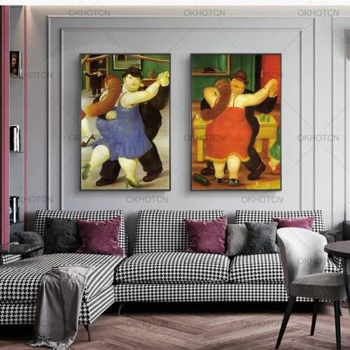 Abstract Funny Dancer Canvas Paintings By Fernando Botero Famous Posters and Prints Nordic Wall Art Pictures Cuadros Decor