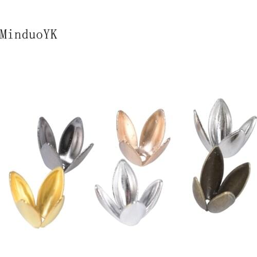 100Pcs/Lot 4 Leaves Flower Bead Caps Earrings Bracelet Findings Supplies 6mm Loose Spacer Apart End Bead Caps For Jewelry Making