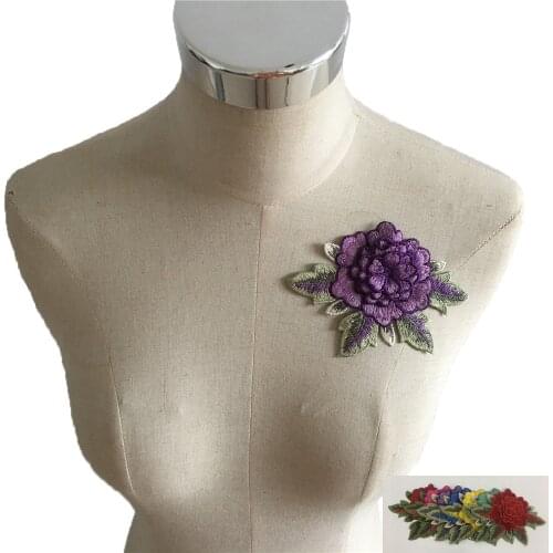 High quality Embroidery Lace fabric 3D flower application Laces collar DIY Sewing Trimmings Craft supplies dress accessories