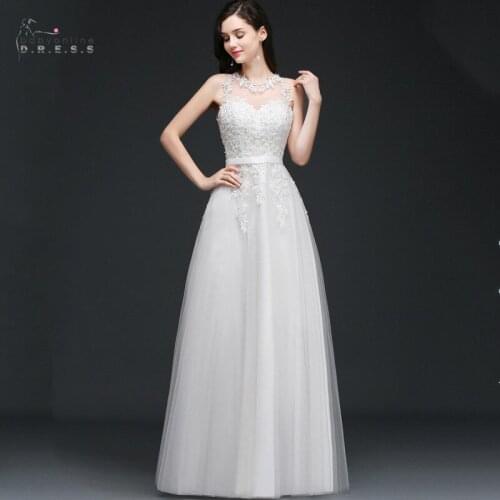 24 Hours Shipping Ivory Lace Long Evening Dress Tulle Vestido De Festa Sexy Illusion White A-line Cheap Evening Gowns Backless