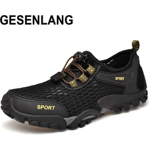 Mens Aqua Shoes Big Size Breathable Mesh Quick Drying Male Sneakers Anti-slip Outdoor Hiking Camping Walking Beach Water Shoes