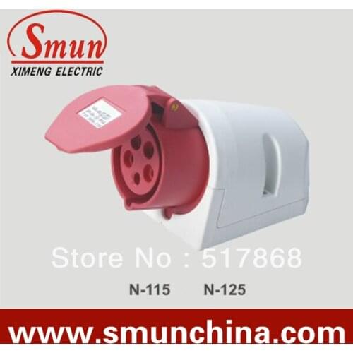 N-125 32A 220-415V 3P+N+E 5pin Industrial Wall Socket with CE ROHS 1 Year Warranty IP44 Degree PA66