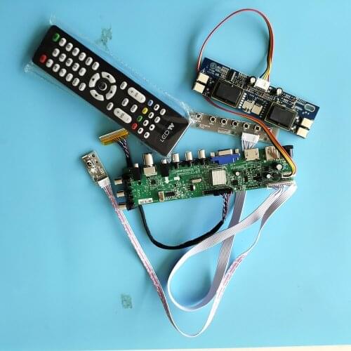 Kit for M190EG01 V3 board AV TV 30pin 1280X1024 HDMI VGA Controller USB DVB-T2 DVB-T 4 CCFL Digital LCD Panel 19" remote screen