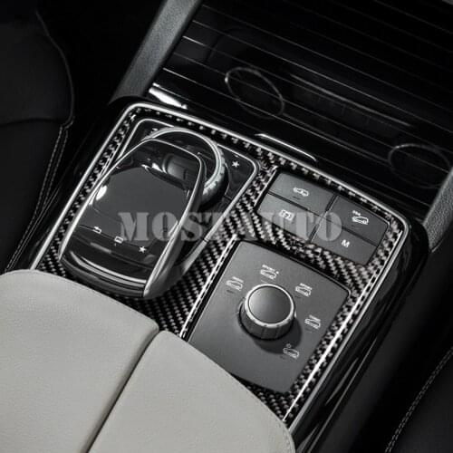 For Benz GLS X166 Carbon Fiber Center Console Gear Box Trim Cover 2016-2018 1pcs Car Accessories Interior Car Decor Car Trim