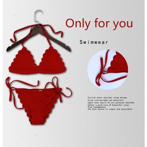 NEW Solid Summer Sexy Women 2 Piece Bikini Sets Low Waist Swimwear Hollow Chest Strap Push Up Swimsuit Charming S/M/L