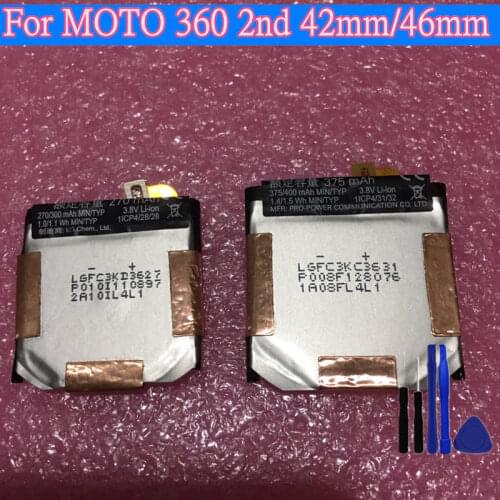 New Original 360 Sport 360SP Battery For Motorola Moto 360 2nd Gen 2015 42mm FW3S 270mAh Smart Watch 360S / FW3L 375mAh 46mm