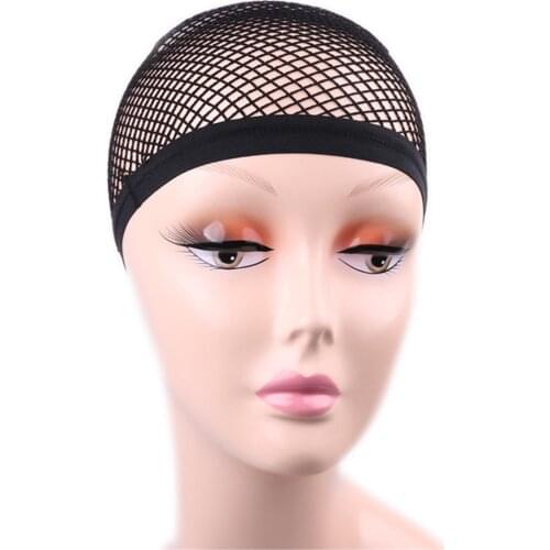 Open Ends Breathable Elastic Nylon Mesh Net Wig Cap Wig Toupee Hairnet Snood Liner Unisex One-Size Black